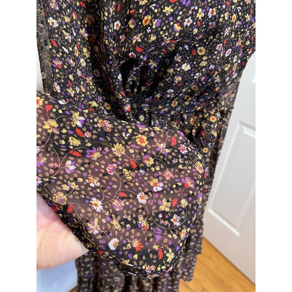 MinkPink Womens Sheer Floral Asymmetrical Midi Dress Size S Whimsigoth Feminine - Picture 10 of 16